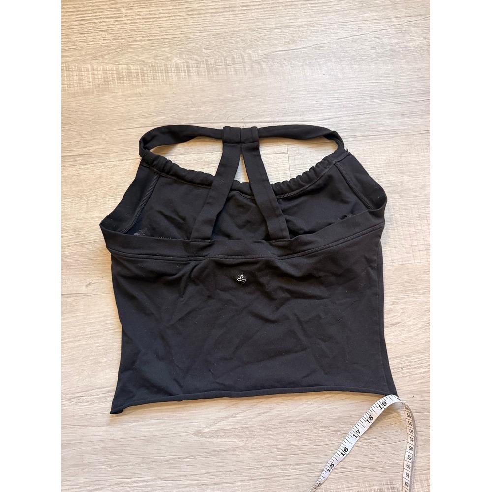 Women's black‎ PrAna tank sports bra workout crop top medium